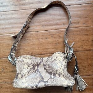 Stylish Snake Print Shoulder Bag
